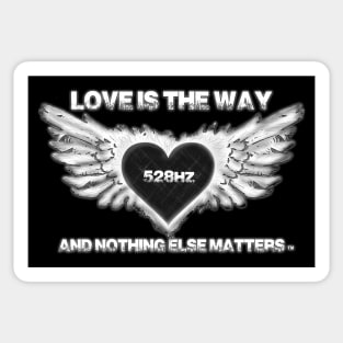 LOVE IS THE WAY white feathers Sticker